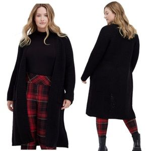 ⭐️ NWT Torrid Black Chunky Knit Wool Duster Cardigan Sweater